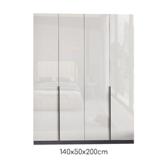 Hệ Tủ Quần Áo Cao Trần Hiện Đại 240x200cm Phối Kính Cường Lực