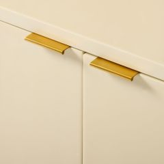 Tủ Tivi Hiện Đại Màu Kem Bóng Chân Gỗ Premium Luna Cream