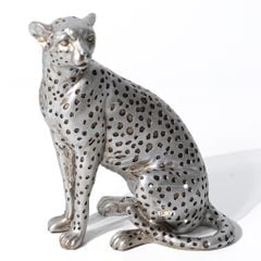 Tượng Báo Jaguar Màu Bạc Trang Trí