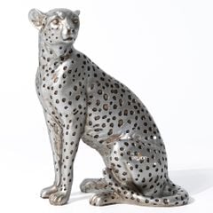 Tượng Báo Jaguar Màu Bạc Trang Trí
