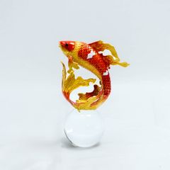 Tượng Cá Chép Vượt Vũ Môn Phong Thủy Đế Pha Lê Cao Cấp