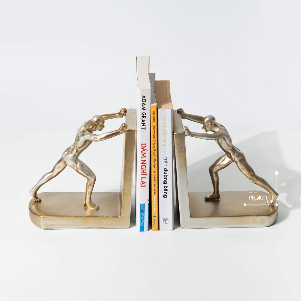 Cặp Tượng Chặn Sách Hình Người Đẩy – Artistic Book Support