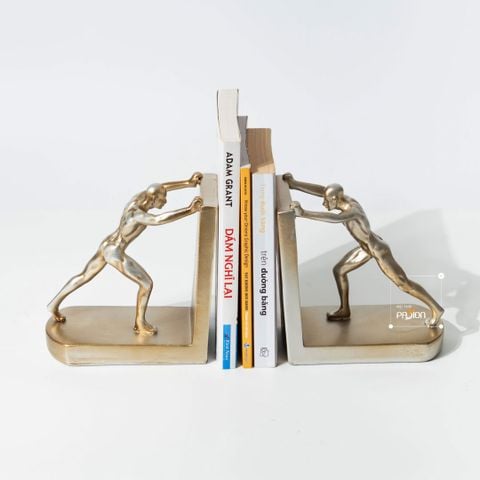 Cặp Tượng Chặn Sách Hình Người Đẩy – Artistic Book Support