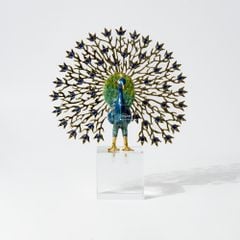 Tượng Decor Chim Công Đế Pha Lê Phong Cách Châu Âu