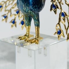 Tượng Decor Chim Công Đế Pha Lê Phong Cách Châu Âu