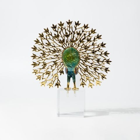 Tượng Decor Chim Công Đế Pha Lê Phong Cách Châu Âu