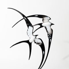 Đồ Trang Trí Nội Thất Hình Đôi Chim Én Kim Loại Cánh Dài