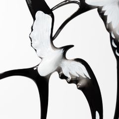 Đồ Trang Trí Nội Thất Hình Đôi Chim Én Kim Loại Cánh Dài