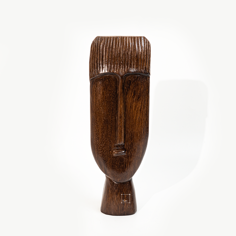Tượng Đầu Người Nghệ Thuật Giả Gỗ Decor Phòng Khách Phong Cách Wabi Sabi