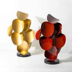 Tượng Trang Trí Bằng Kim Loại Lá Tròn Xếp Tầng Mô Hình