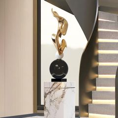 Tượng Trang Trí Để Sàn Hình Lụa Sóng Nước Hiện Đại