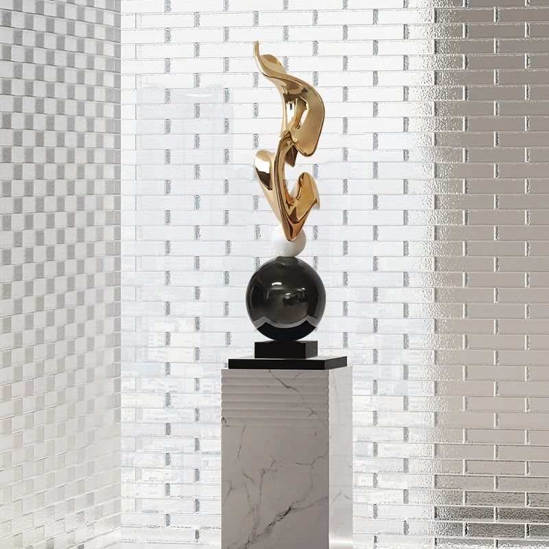 Tượng Trang Trí Để Sàn Hình Lụa Sóng Nước Hiện Đại