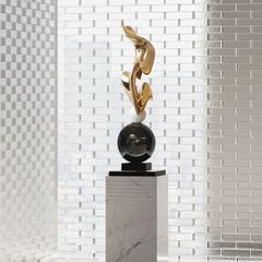 Tượng Trang Trí Để Sàn Hình Lụa Sóng Nước Hiện Đại