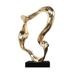 Tượng Nghệ Thuật Trừu Tượng Composite Mạ Titan Vàng Gương