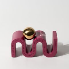 Đồ Trang Trí Hình Học Cong Trừu Tượng Phối Bóng Vàng