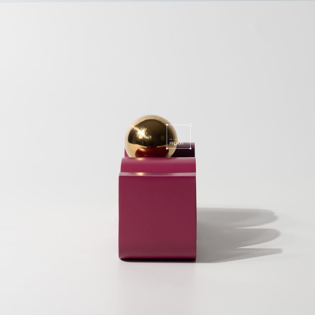 Đồ Trang Trí Hình Học Cong Trừu Tượng Phối Bóng Vàng