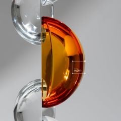 Tượng Pha Lê K9 Vòng Xoắn Bán Nguyệt Nghệ Thuật Màu Cam Phối