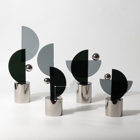 Đồ Trang Trí Pha Lê Hình Học Trừu Tượng Ghép Khối Hiện Đại