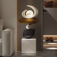 Tượng Trang Trí Kiểu Đá Lật Phối Trăng Tròn