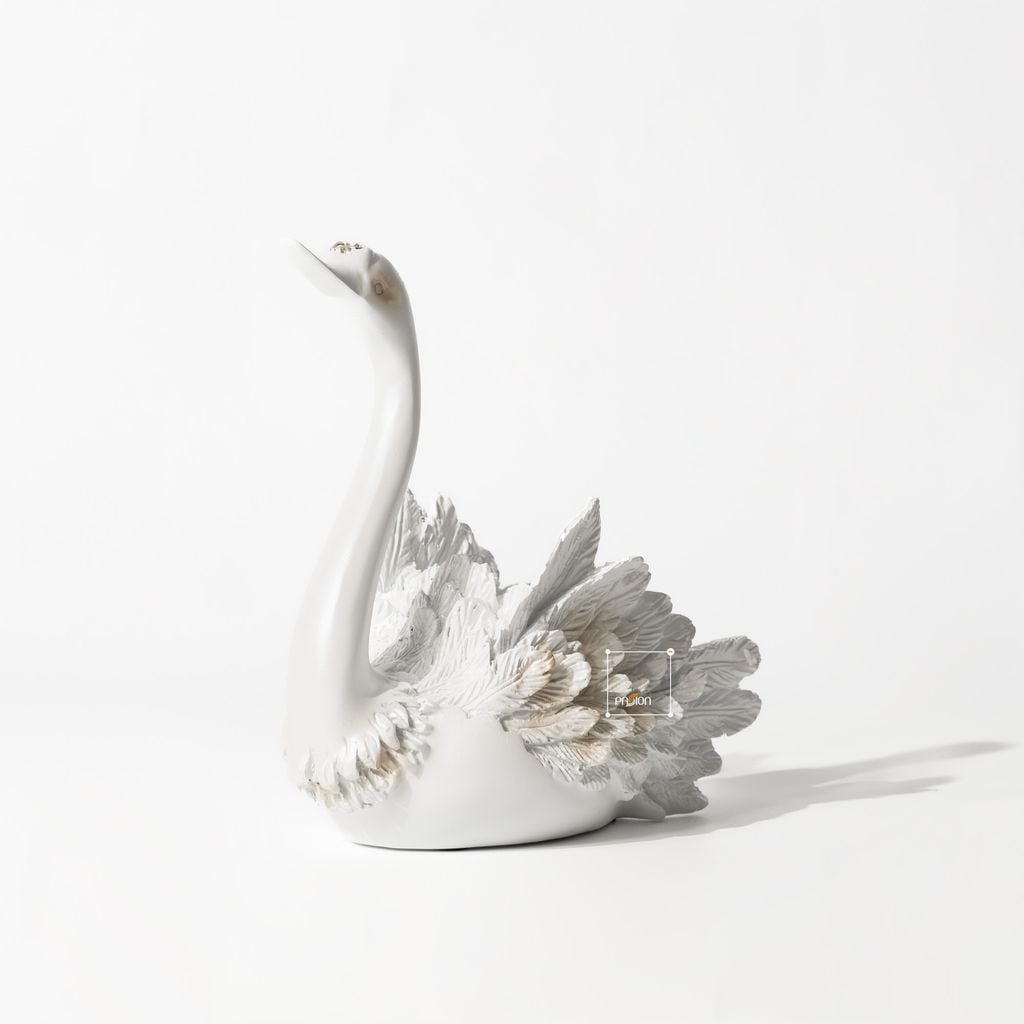 Tượng Đôi Thiên Nga Màu Ngọc Trai Châu Âu Hiện Đại