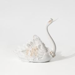 Tượng Đôi Thiên Nga Màu Ngọc Trai Châu Âu Hiện Đại