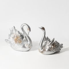 Tượng Đôi Thiên Nga Màu Ngọc Trai Châu Âu Hiện Đại