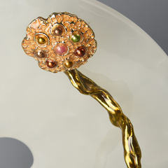 Tượng Trang Trí Đĩa Ngọc Bích Chuồn Chuồn Hoa Sen