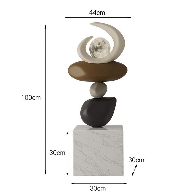 Tượng Trang Trí Kiểu Đá Lật Phối Trăng Tròn