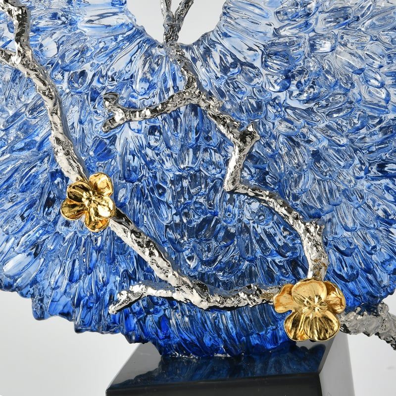 Tượng San Hô Màu Gradient Xanh Dương Trong Suốt Phối Bướm