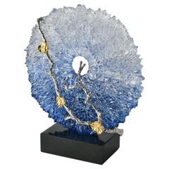 Tượng San Hô Màu Gradient Xanh Dương Trong Suốt Phối Bướm