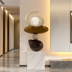 Tượng Trang Trí Kiểu Đá Lật Phối Trăng Tròn