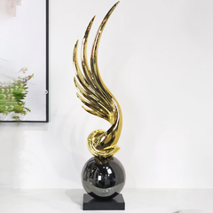 Tượng Trang Trí Để Sàn Hình Cánh Chim Mạ Điện