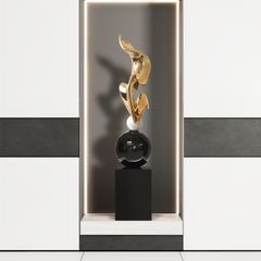 Tượng Trang Trí Để Sàn Hình Lụa Sóng Nước Hiện Đại