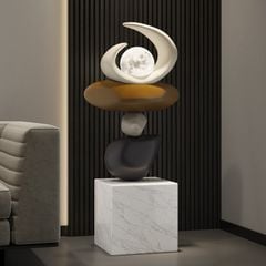 Tượng Trang Trí Kiểu Đá Lật Phối Trăng Tròn