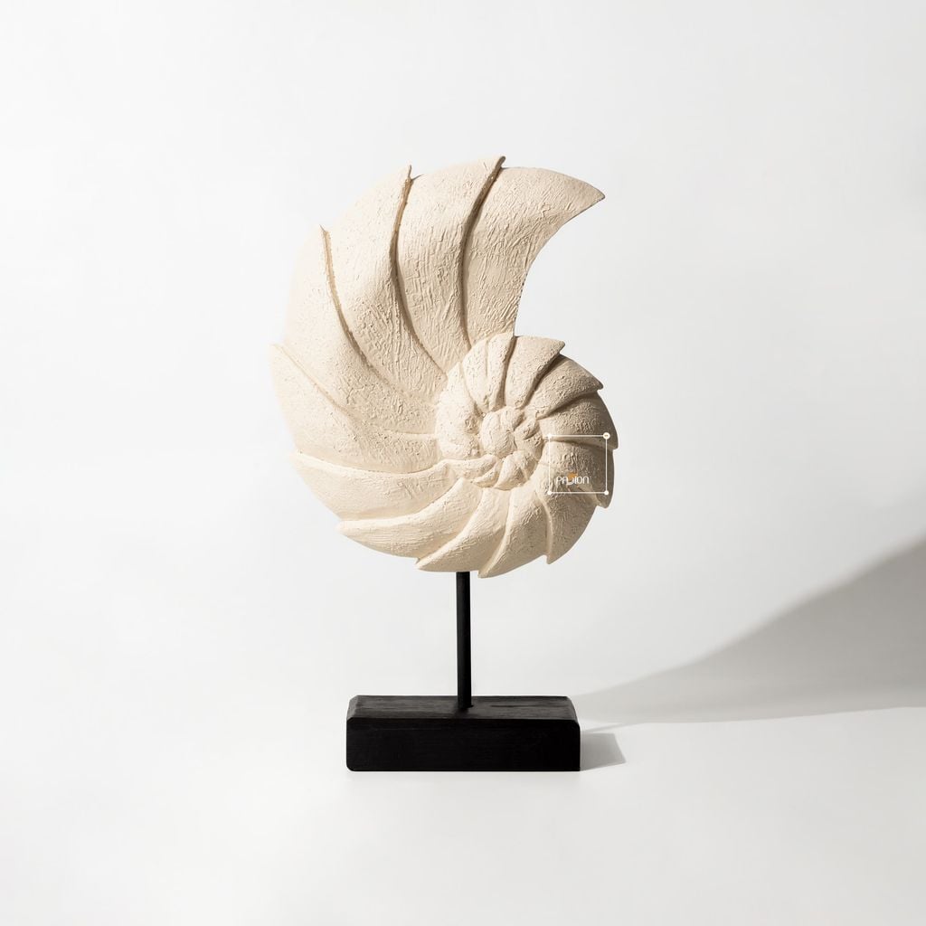 Tượng trang trí hình vỏ sò xoắn ốc wabi sabi