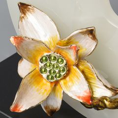 Tượng Trang Trí Đĩa Ngọc Bích Chuồn Chuồn Hoa Sen