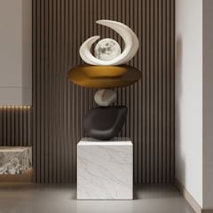 Tượng Trang Trí Kiểu Đá Lật Phối Trăng Tròn