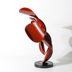 Tượng Trang Trí Bằng Kim Loại Lá Tròn Xếp Tầng Mô Hình