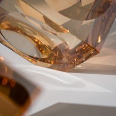 Tượng Trang Trí Khối Rubik Pha Lê Hổ Phách Sang Trọng