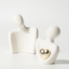 Tượng Nghệ Thuật Đôi Tình Nhân Trái Tim Vàng – Love Embrace