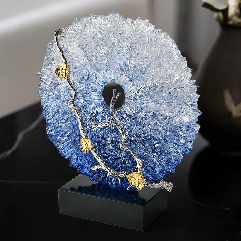 Tượng San Hô Màu Gradient Xanh Dương Trong Suốt Phối Bướm