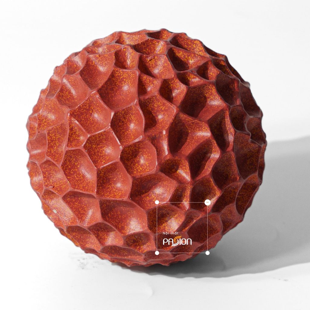 Tượng Tròn Decor Hình Tổ Ong Màu Cam Hiện Đại