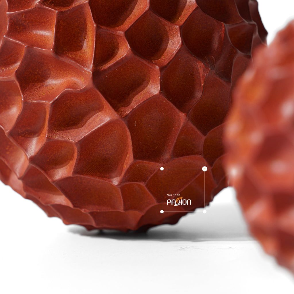 Tượng Tròn Decor Hình Tổ Ong Màu Cam Hiện Đại