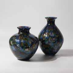 Bình Hoa Thủy Tinh Xanh Lam Vân Mosaic Độc Đáo