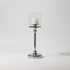 Bộ 3 Chân Nến Kèm Nến Trụ Lớn Màu Vàng Decor Bàn Ăn