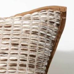 Vỏ Gối Tựa Lưng Vuông Dệt Thủ Công Wabi Sabi Tông Be Cao Cấp