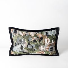 Vỏ Gối Tựa Lưng Hoa Văn Xanh Kiểu Pháp Sang Trọng