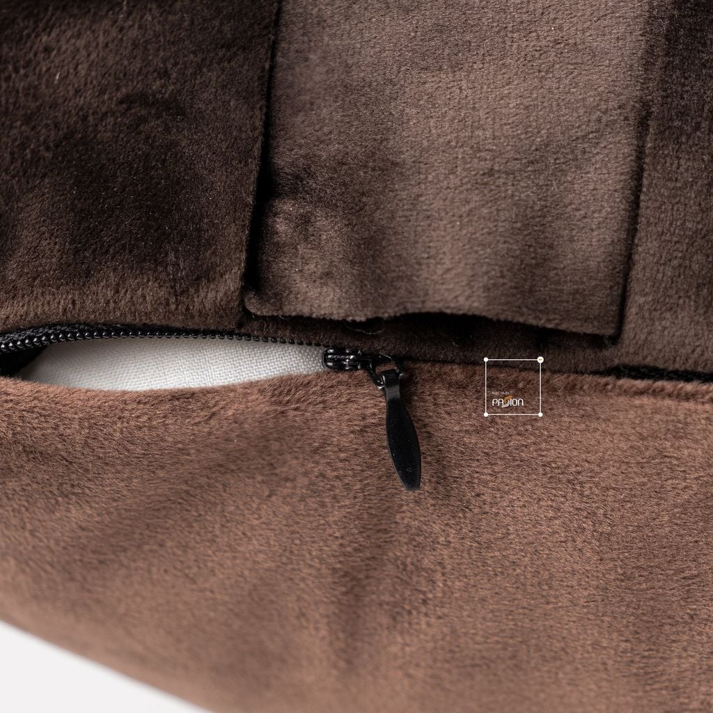 Vỏ Gối Tựa Lưng Tông Nâu Xám Trầm Hiện Đại