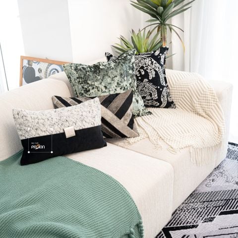 Vỏ Gối Tựa Lưng Ánh Kim Phối Khóa Luxury