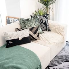 Vỏ Gối Tựa Lưng Ánh Kim Phối Khóa Luxury